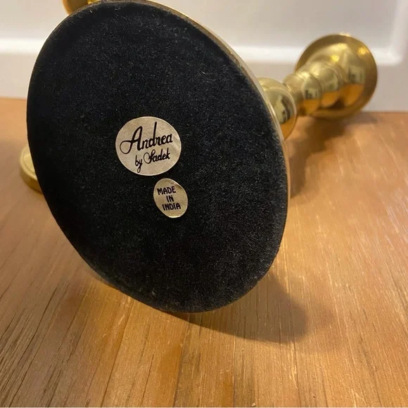 Andrea by Sadek Brass Candlesticks a Pair - Picture 7 of 15